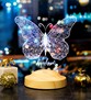 Kelebekli, Doğum Günü Hediyesi, İsimli Kelebek Led Lamba, Kelebek Tasarımlı 3D Gece Lambası