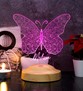 Kişiye Özel Kelebek Led Lamba, Kelebek Tasarımlı 3D Gece Lambası