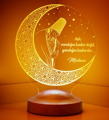 Mevlana Sözleri Resimli, Mevlana, Rumi, Dini Hediye, Islami Hediye, Dini Dekoratif Led Lamba