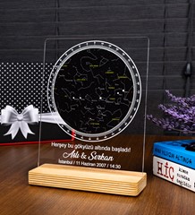 İsimli Gökyüzü Yıldız Haritası Tablo, Kişiye Özel Pleksi Şeffaf Tablo Gökyüzü Yıldız Haritası