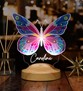 Kişiye Özel Renkli Baskılı Kelebek Led Lamba, Kelebek Tasarımlı 3D Gece Lambası