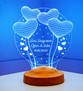 Kişiye Özel Sevgililer Günü Hediyesi 3 Boyutlu Balon Kalpler Küre Led Lamba