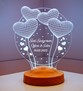 Kişiye Özel Sevgililer Günü Hediyesi 3 Boyutlu Balon Kalpler Küre Led Lamba