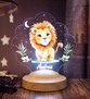 Kişiye Özel Sevimli Aslan Tasarımlı Çocuk Odası Gece Lambası, Bebek Gece Lambası Tavsiyesi, Aslan Bebek Doğum Günü Hediyesi Led Lamba