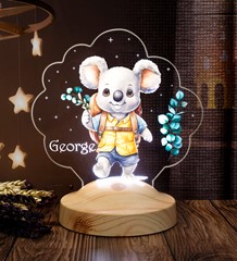 Koala Çocuk Odası Gece Lambası, Koala Bebek Doğum Günü Hediyesi Sevimli Led Lamba, İsimli Çocuk Hediyesi