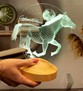 Koşan At Tasarımlı Hediye, 3D At Figürlü Kişiye Özel 3 Boyutlu Led Lamba