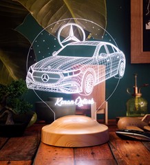 Mercedes Tasarımlı Dekoratif Hediye Led Masa Lambası