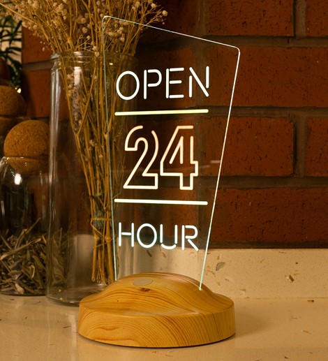 Open 24 Hour Neon Lamba