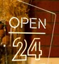 Open 24 Hour Neon Lamba