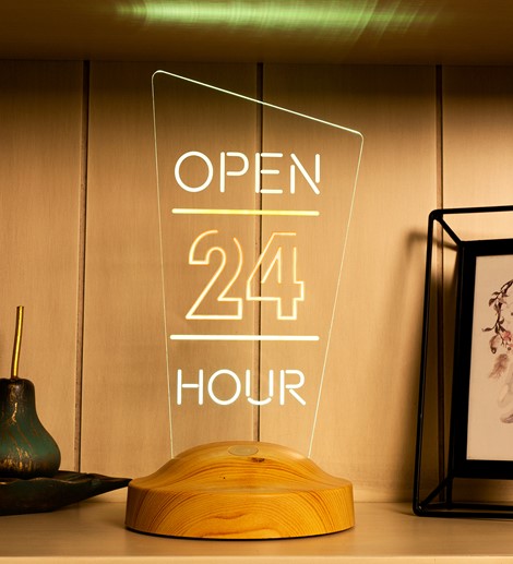 Open 24 Hour Neon Lamba