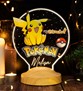 Pikachu, Pokemon Temalı Gece Lambası, Pikachu Kişiye Özel Masa Lambası, Pokemon Çizgi Film Karakteri, Nostaljik Lamba,