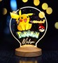 Pikachu, Pokemon Temalı Gece Lambası, Pikachu Kişiye Özel Masa Lambası, Pokemon Çizgi Film Karakteri, Nostaljik Lamba, Çocuk Odası Dekor Lamba