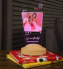 Renkli Baskılı Kişiye Özel Resimli İnstagram Post Gece Lambası, 3D Led Lamba, Arkadaş Hediyesi İnstagram Çerçeve