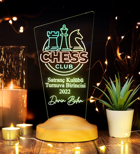 Satranç Turnuvası Ödül Hediyesi, Satranç Turnuva Birincisine Hediye Gece Lambası, Satranç Temalı Hediyelik,