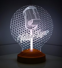 Mikrofon Led Lamba Ses Sanatçısına Özel İsimli Hediye, Müzisyene Hediye, Şarkıcıya Hediye, Vokaliste Hediye, Nostaljik Mikrofon 
