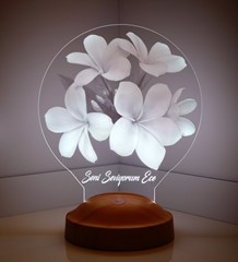 Sevgiliye Hediye, Plumeria Çiçeği Sevgiliye Doğum Günü Hediyesi İsimli Led Lamba