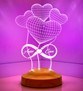Sevgililer Günü Hediyesi Kişiye Özel 3 Boyutlu Balon Kalpler Sonsuzluk Led Lamba