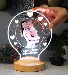 Sevgiliye Hediye 3d Resimli Led Lamba, 3D Fotoğraflı Kişiye Özel Gece Lambası