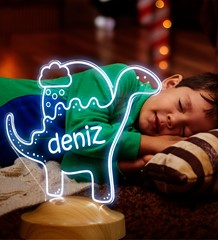 Sevimli Dinazor Dino Bebek Hediyesi Led Lamba Doğum Günü Hediyesi Dinazor Çocuk Odası Gece Lambası