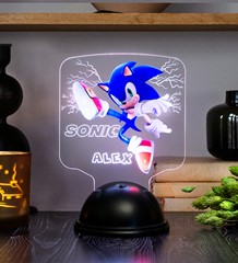 Sonic Hediyelik Led Gece Lambası, Sonic Oyuncak 3D Led Lamba 