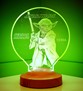 Star Wars Yoda Usta Figürü Kişiye Özel 3D Hediye Led Lamba, Yıldız Savaşları Hayranları Hediyelik