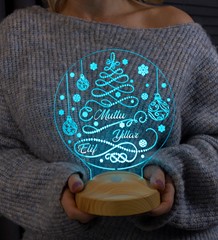 Yeni Yıl Hediyesi Kişiye Özel Yılbaşı Çam Led Lamba