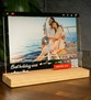 Youtube Video QR Kodlu Fotoğraf Eklenebilen Kişiye Özel UV baskılı Şeffaf Çerçeve