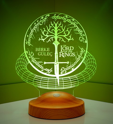 Yüzüklerin Efendisi Lord Of Rings Kılıç Sembolu Hediye 3D Led Lamba