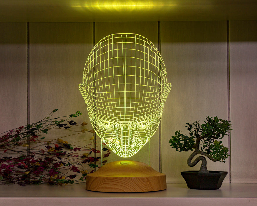 3D İnsan Kafası LED Lamba, Endüstriyel Tasarımcı için Hediye, Sanatçı için Hediye, Masa Lambası
