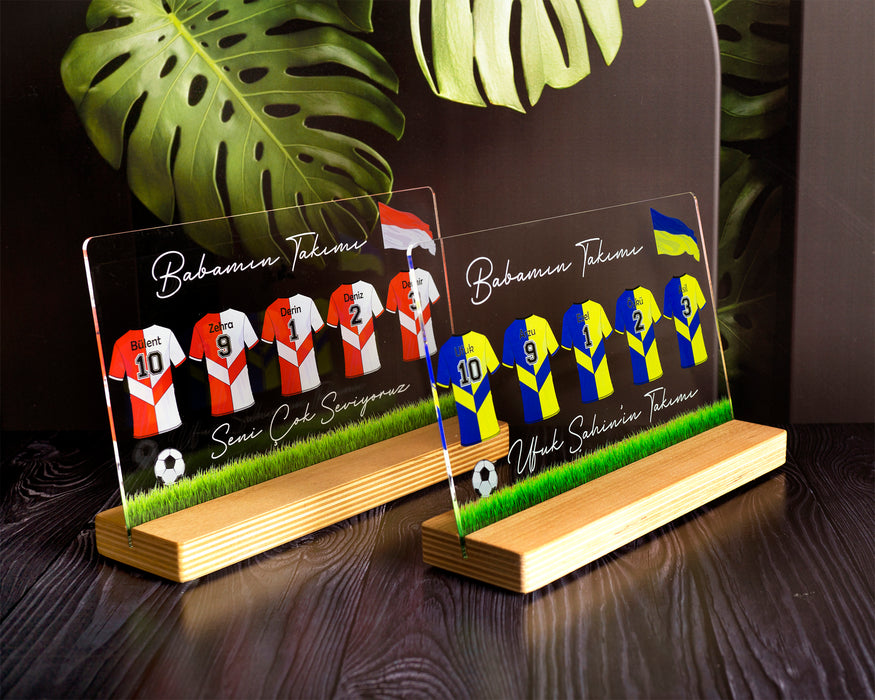 Babalar Günü Hediyesi, Babaya Hediye, Futbol Takımı hediyesi, Futbol Sever Babaya Hediye Kişiye Özel Çerçeve