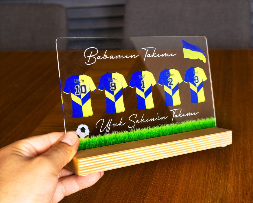 Babalar Günü Hediyesi, Babaya Hediye, Futbol Takımı hediyesi, Futbol Sever Babaya Hediye Kişiye Özel Çerçeve