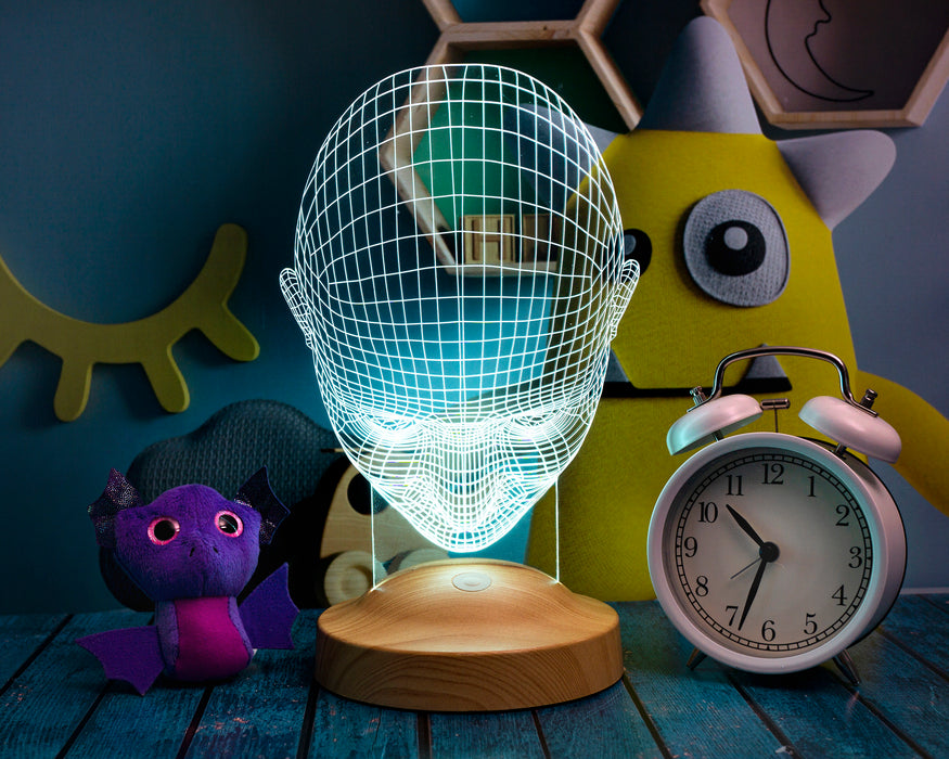 3D İnsan Kafası LED Lamba, Endüstriyel Tasarımcı için Hediye, Sanatçı için Hediye, Masa Lambası