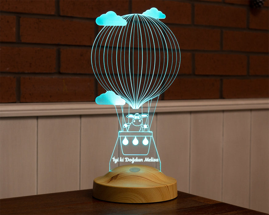 Çocuğa Doğum Günü Hediyesi Kuzulu Balon, İsimli Hediye, Çocuk Odası Hediyesi, 3D Kuzulu Balon Led Lamba