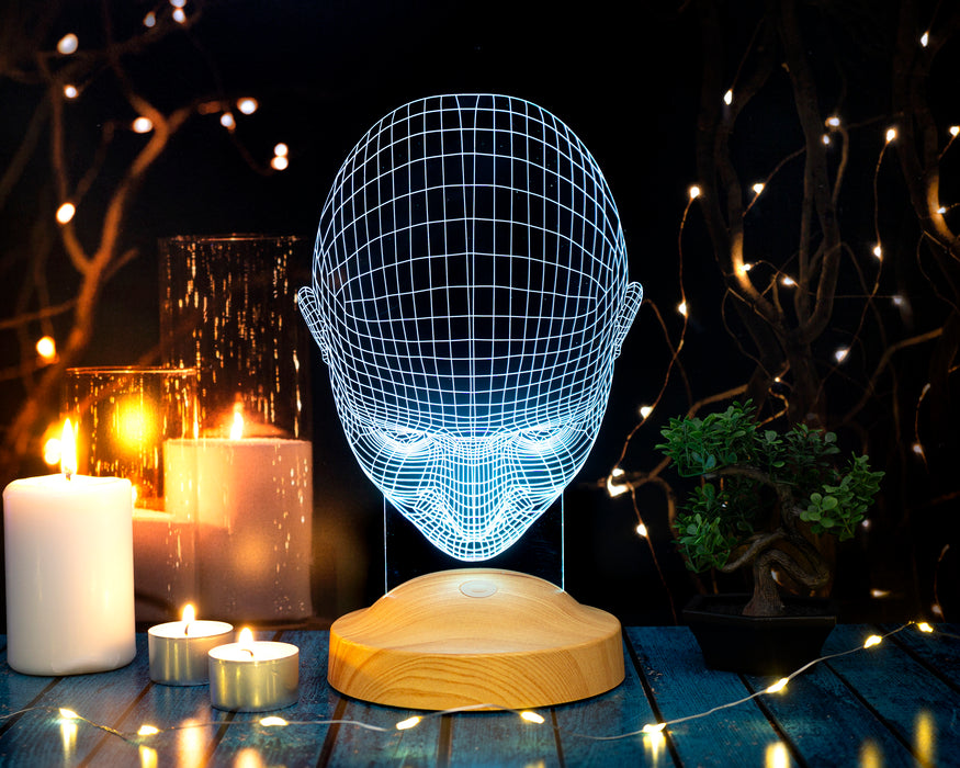 3D İnsan Kafası LED Lamba, Endüstriyel Tasarımcı için Hediye, Sanatçı için Hediye, Masa Lambası