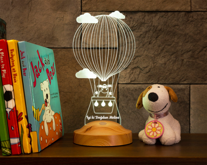 Çocuğa Doğum Günü Hediyesi Kuzulu Balon, İsimli Hediye, Çocuk Odası Hediyesi, 3D Kuzulu Balon Led Lamba