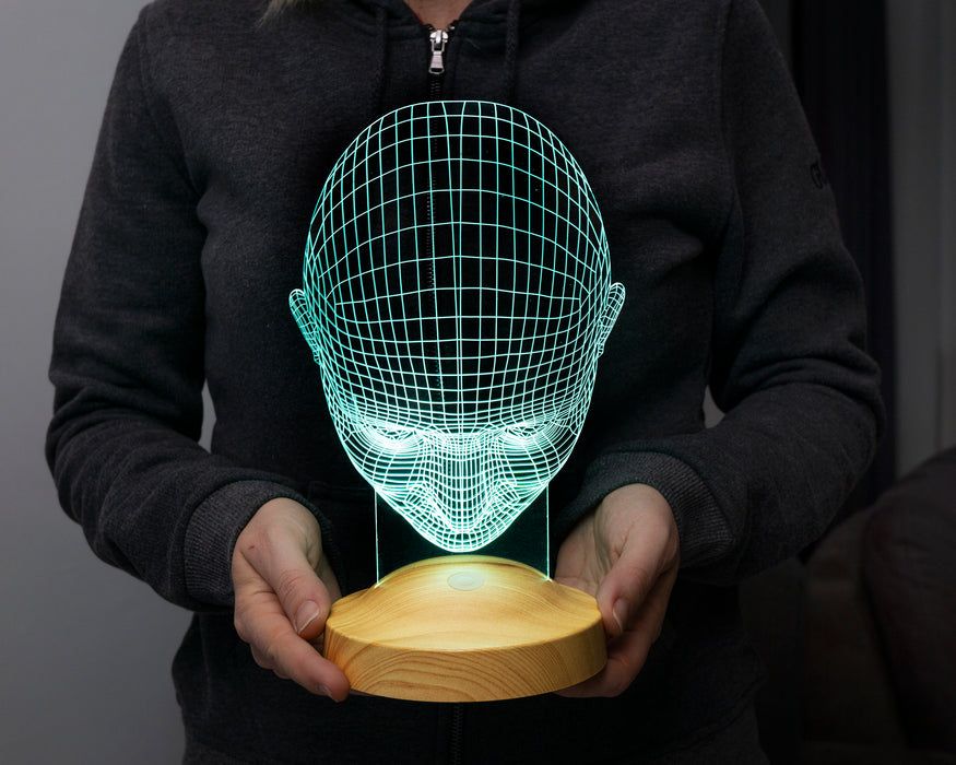 3D İnsan Kafası LED Lamba, Endüstriyel Tasarımcı için Hediye, Sanatçı için Hediye, Masa Lambası