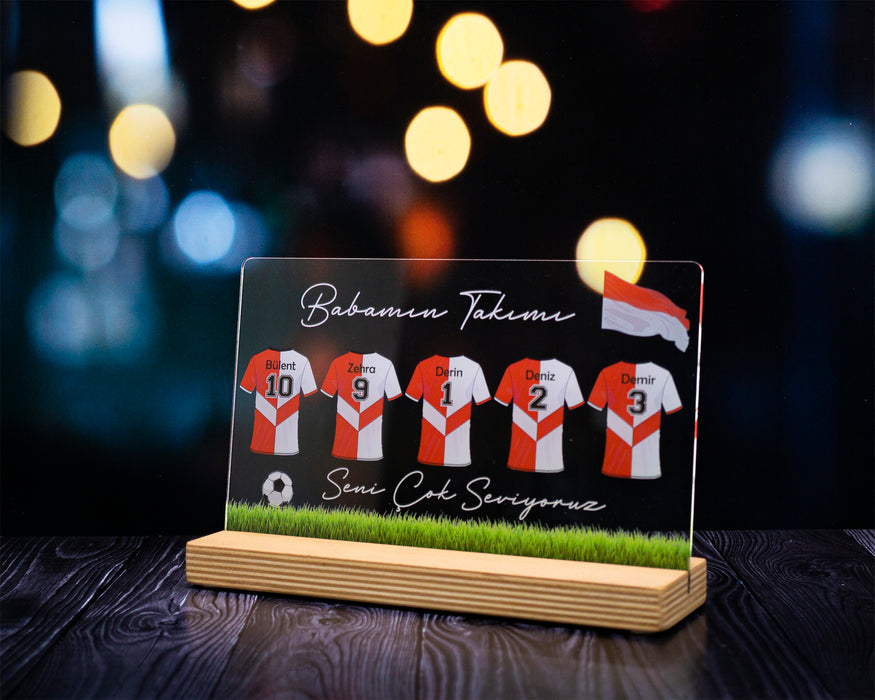 Babalar Günü Hediyesi, Babaya Hediye, Futbol Takımı hediyesi, Futbol Sever Babaya Hediye Kişiye Özel Çerçeve