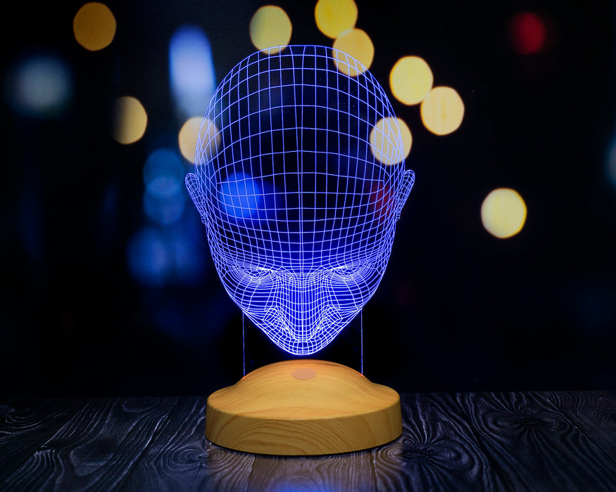 3D İnsan Kafası LED Lamba, Endüstriyel Tasarımcı için Hediye, Sanatçı için Hediye, Masa Lambası