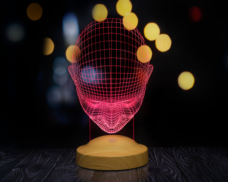 3D İnsan Kafası LED Lamba, Endüstriyel Tasarımcı için Hediye, Sanatçı için Hediye, Masa Lambası