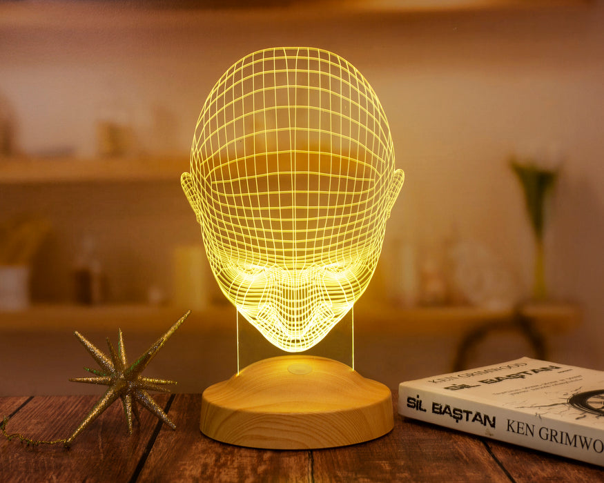 3D İnsan Kafası LED Lamba, Endüstriyel Tasarımcı için Hediye, Sanatçı için Hediye, Masa Lambası