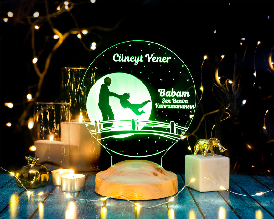 Babalar Günü Hediyesi, Babaya Hediye, Kahraman Babam Led Lamba