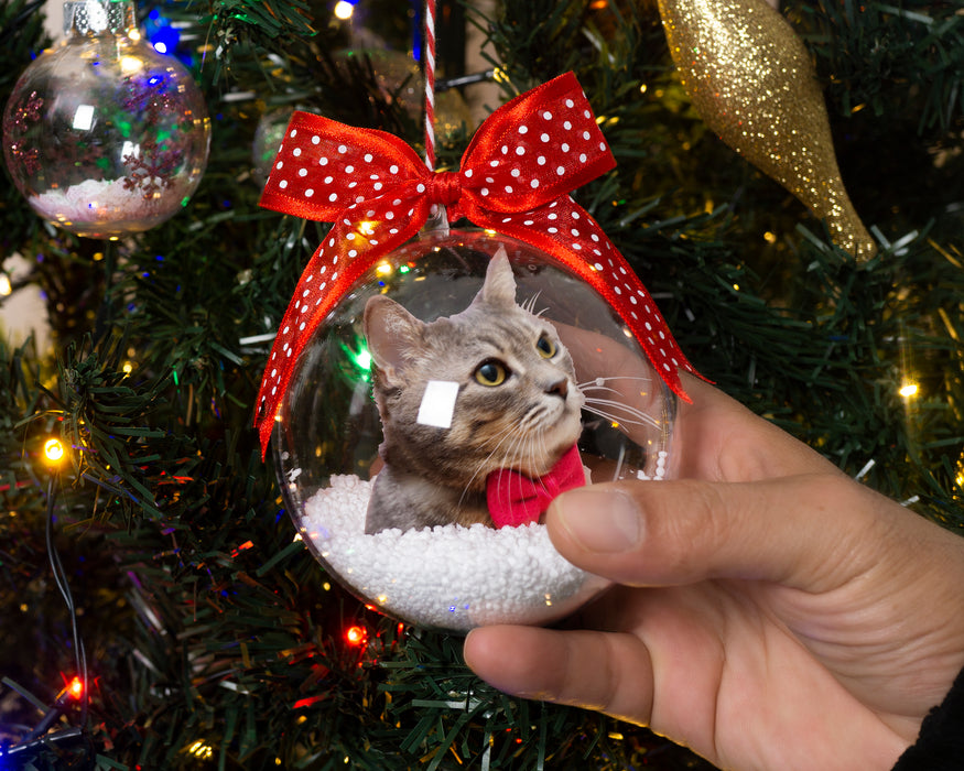 Kedi - Köpek Fotoğraflı Yılbaşı Ağaç Süsü – Kişiye Özel Evcil Hayvan Hediyesi