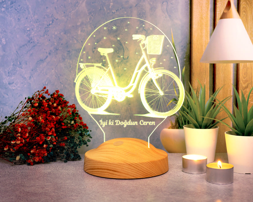 Nostaljik Bisiklet Doğum Günü Hediyesi 3 Boyutlu Led Lamba