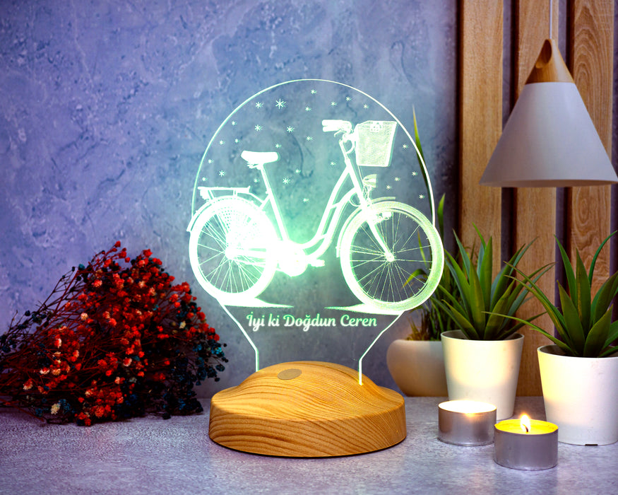Nostaljik Bisiklet Doğum Günü Hediyesi 3 Boyutlu Led Lamba