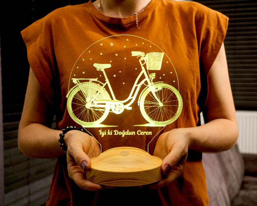 Nostaljik Bisiklet Doğum Günü Hediyesi 3 Boyutlu Led Lamba