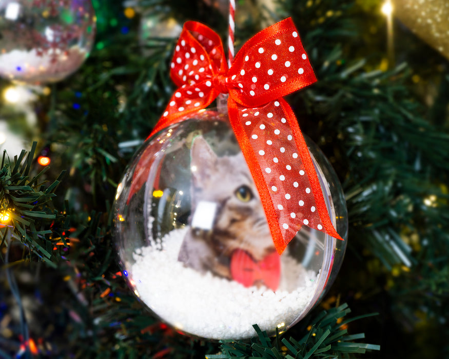 Kedi - Köpek Fotoğraflı Yılbaşı Ağaç Süsü – Kişiye Özel Evcil Hayvan Hediyesi