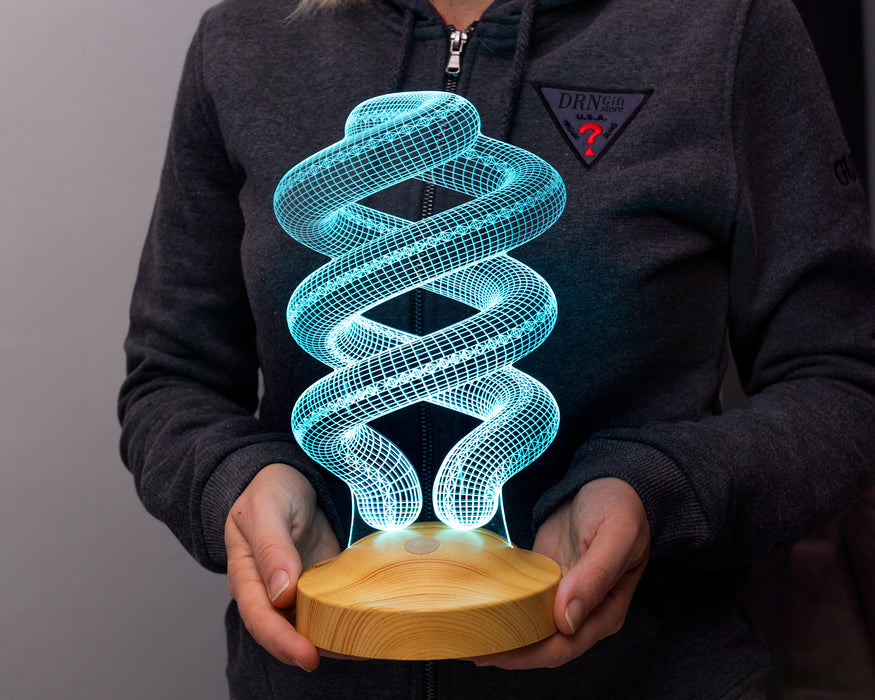 Spiral Şeklinde Gece Lambası, Helezon 3D Led Lamba