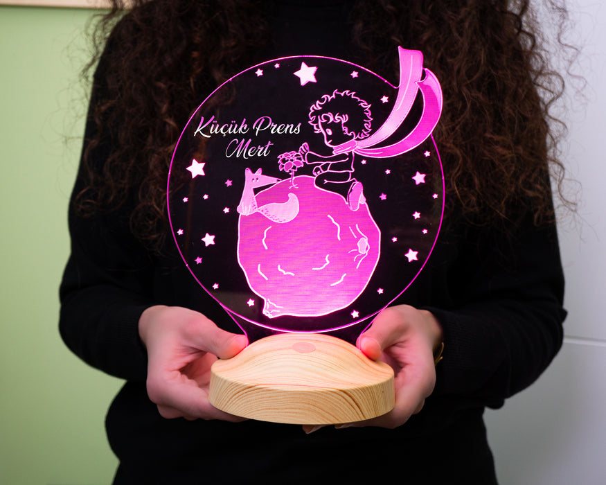 Küçük Prens Tasarımlı Le Petit Prince Çocuk Hediyesi, Kişiye Özel Çocuklara Özel Hediye, Çocuk Odası Hediyesi Led Lamba