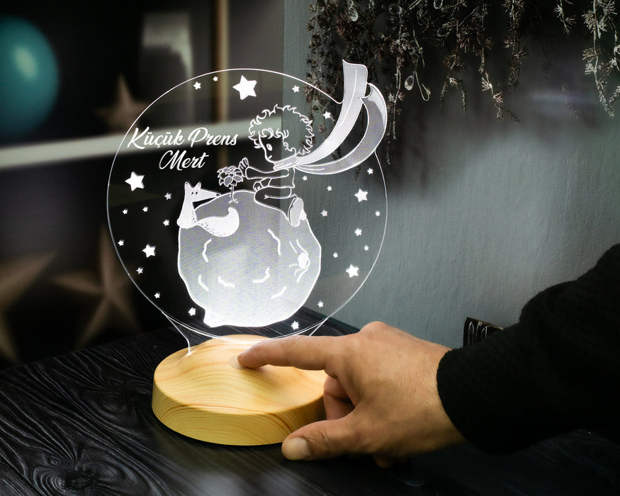 Küçük Prens Tasarımlı Le Petit Prince Çocuk Hediyesi, Kişiye Özel Çocuklara Özel Hediye, Çocuk Odası Hediyesi Led Lamba