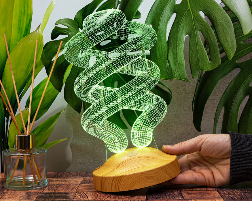 Spiral Şeklinde Gece Lambası, Helezon 3D Led Lamba